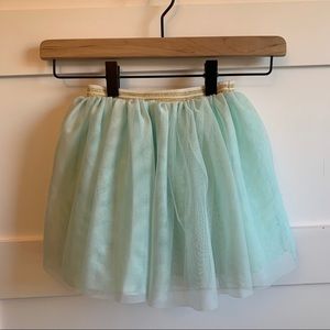 H&M | GUC Aqua Tulle Skirt & Gold/White Band 3T 4T